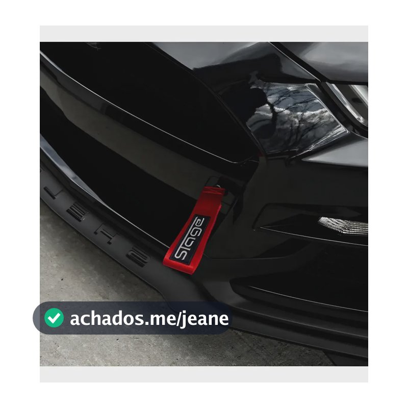 Fita De Reboque Stage Tedcustoms Bordado Premium Universal Vermelho