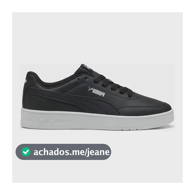 Tênis Puma Court Classic Clean Casual Masculino Preto