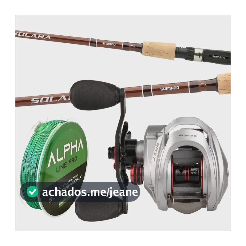 Kit Pesca Top Vara Shimano 1,80m 15lbs Carretilha Longo Cinza - Manivela Direita