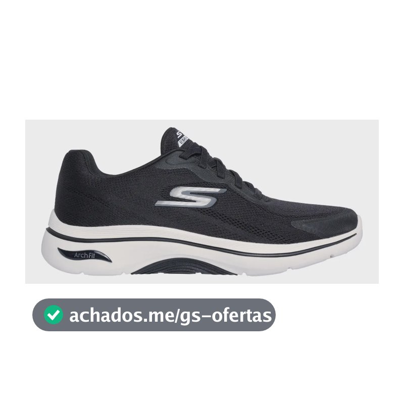 Tênis De Caminhada Masculino Arch Fit 2.0 Skechers Preto/branco Liso 41 Br