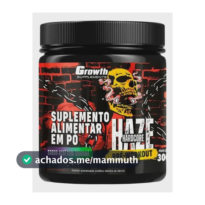 Haze Hardcore - Pré-treino 300g - Growth Supplements Sabor Açaí Com Guaraná