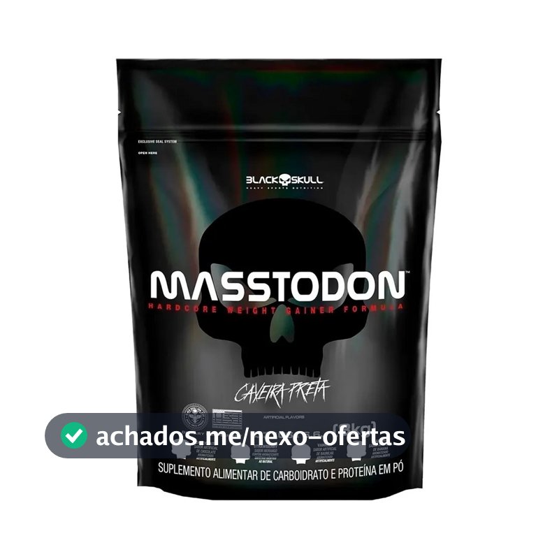Hipercalórico Masstodon Massa 3kg Black Skull Sabor Chocolate
