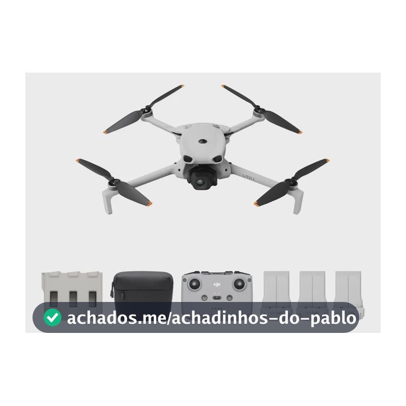 Drone DJI Lito 1 Fly More Combo, com câmera 4K, fácil de usar, detecção de obstáculos, ActiveTrack, vídeo 4K e imagem 8K, leve e portátil, transmissão de vídeo de até 15 km - DJI080