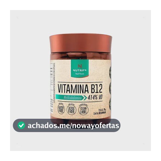 Vitamina B12 Metilcobalamina 414% 60caps Nutrify Original Nf Sem Sabor