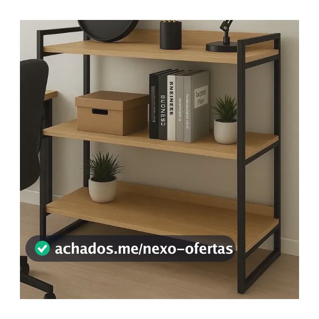 Aparador Estilo Industrial 3 Prateleiras 0,90cm Buffet Bar Marrom