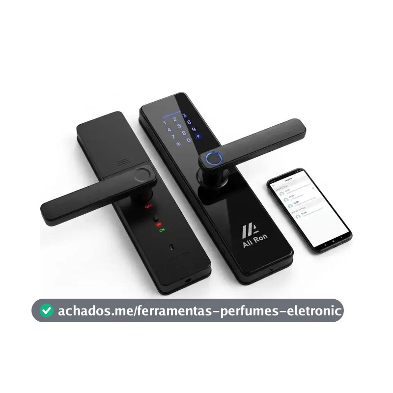 Fechadura Digital Biométrica Com Senha Para Porta De Madeira Preto