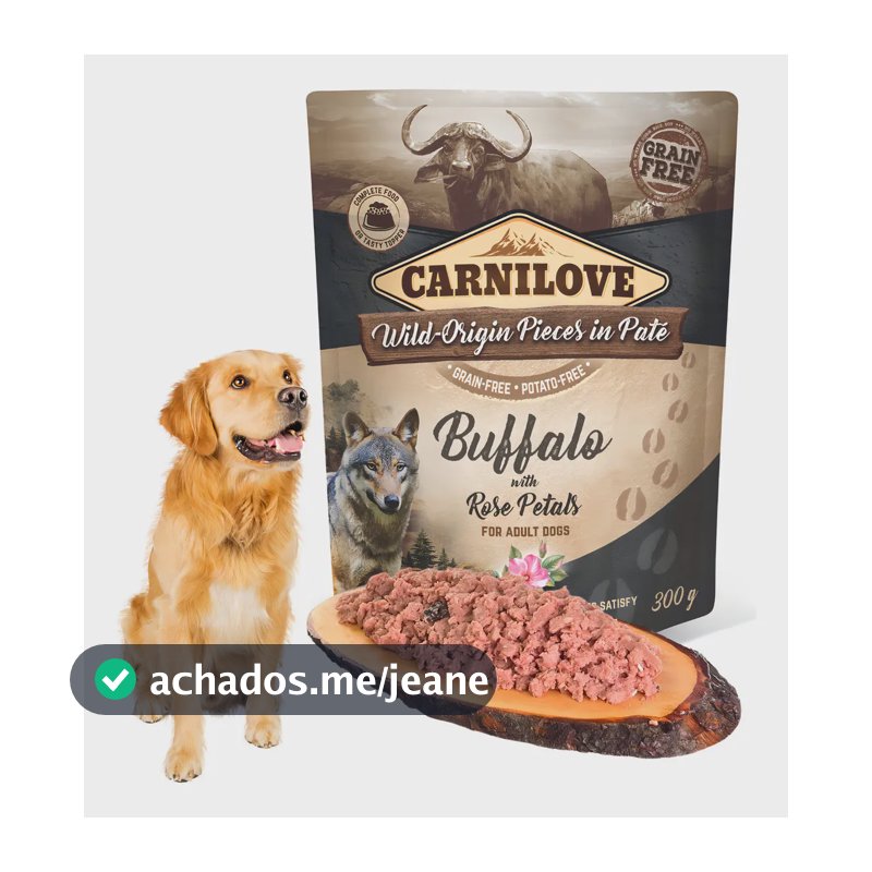 Petisco Para Cães Carnilove Buffalo Com Pétalas D Rosas 300g