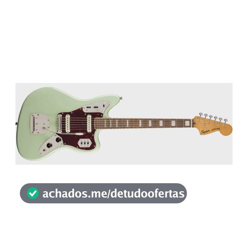 Guitarra Elétrica Squier By Fender Classic Vibe '70s Jaguar de Choupo Surf Green Poliuretano Brilhante Com Diapasão de Louro Indiano