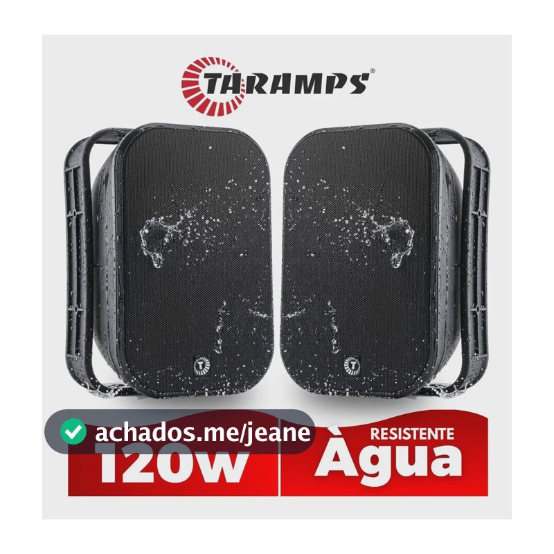 2 Caixa Som 120w Rms Resistente Agua Taramps Area Externa Interna Par Outdoor Acustica Ambiente Profissional Bar Restaurante Comercio Gourmet Residencia Compativel Home Theatear Receiver Amplificador