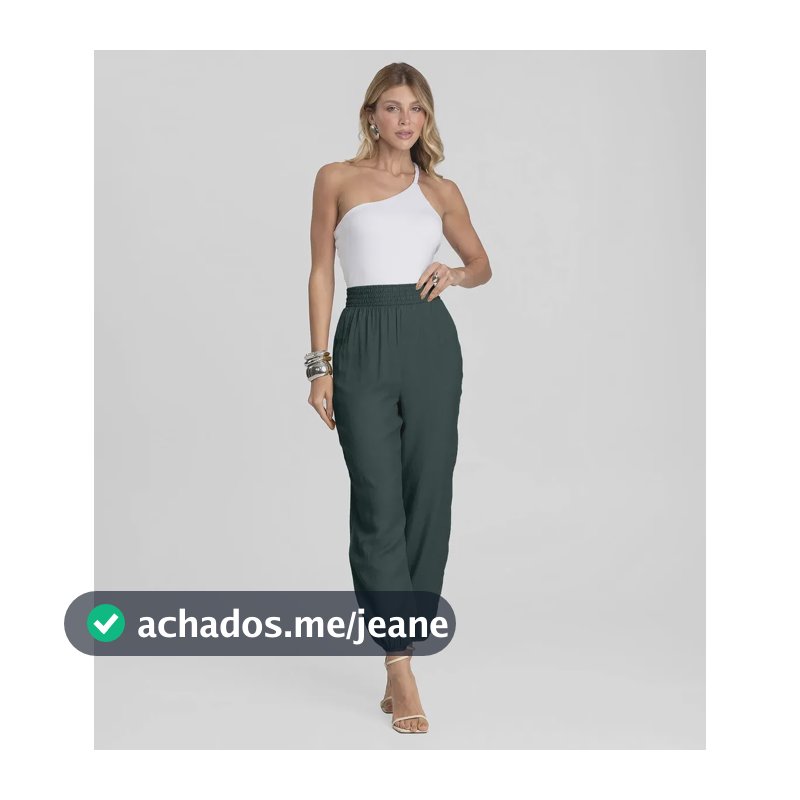 Calça Feminina Aladim Em Tecido Viscose Dianna Verde Verde M