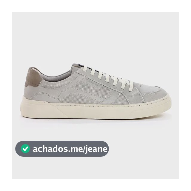 Tênis Democrata Bill Couro Casual Lazer Leve Trabalho Cinza 40 Br