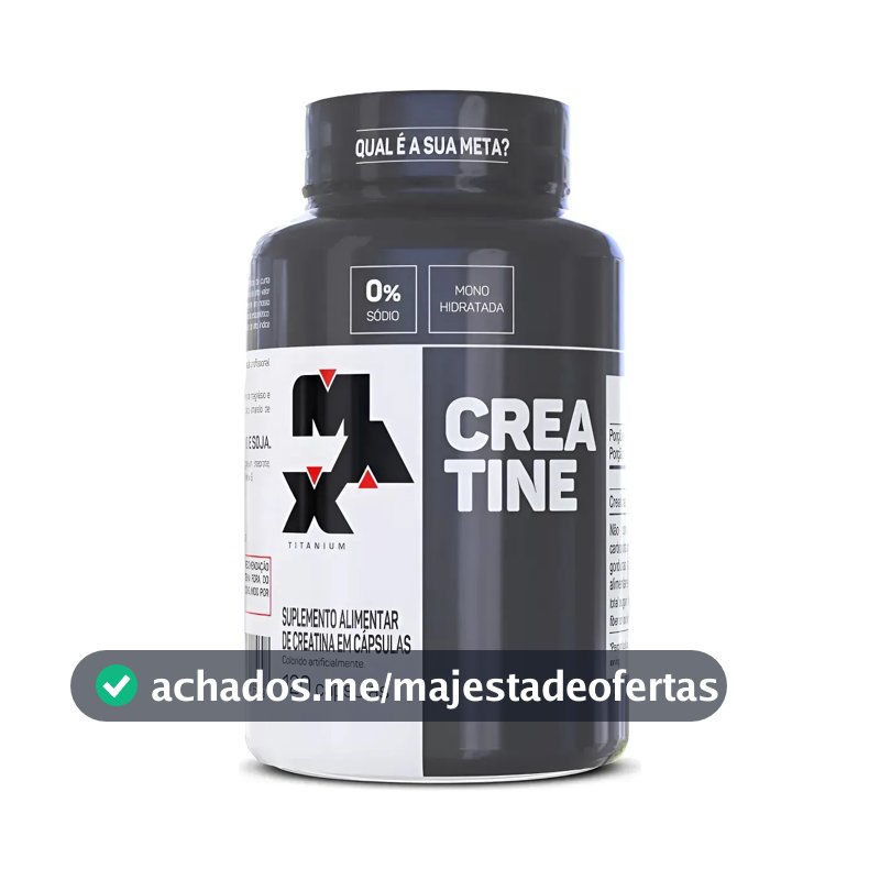 Creatina Max Titanium monohidratada micronizada pura em cápsula Sem sabor de 120 un
