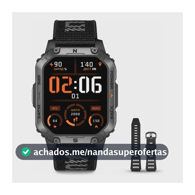 Relógio Smartwatch Aurafit G15 Com Gps E À Prova D'água 3atm Preto Mesh