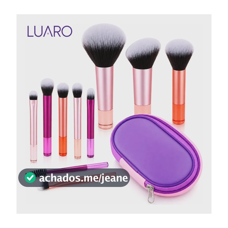 Kit 10 Mini Pincéis Para Maquiagem De Bolsa Com Estojo Multicor