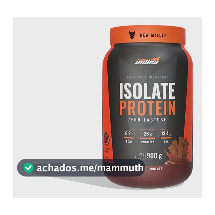 Proteína New Millen Premium Whey Isolado Isolate em pó sabor Chocolate x 900g