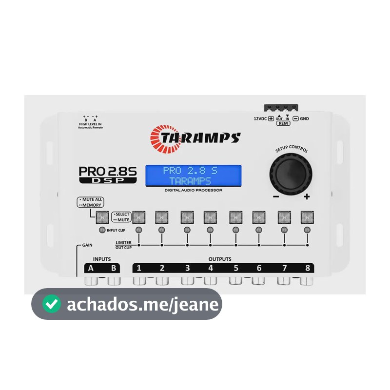 Processador Taramps Pro2.8s Audio 8 Saidas Digital Crossover Branco