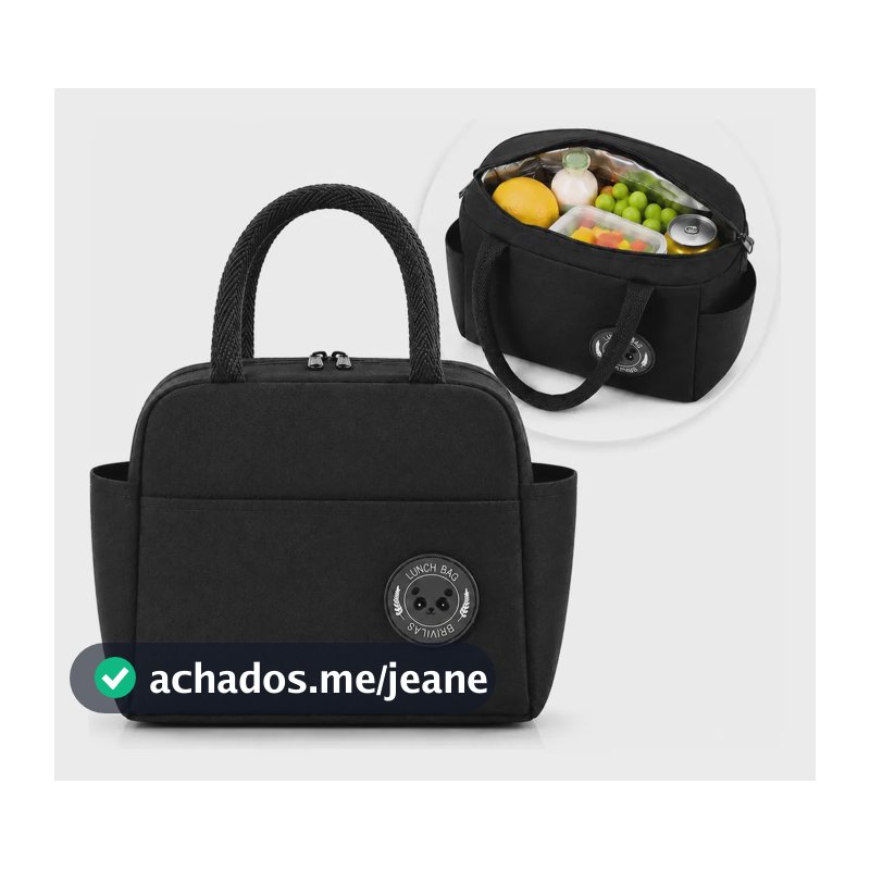 Bolsa Térmica Porta Marmita Academia Camping Passeio Preto