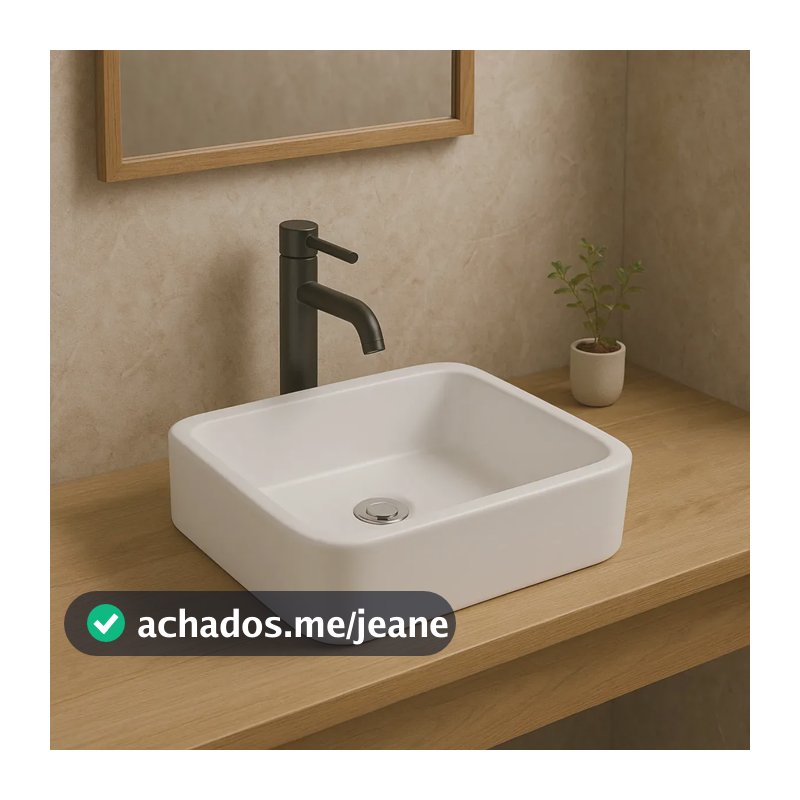 Cuba Pia De Apoio Sobrepor Banheiro Retangular Branca 30cm Plástico Lavatório Lavabo Moderna Retro Boho chic Industrial Rustico