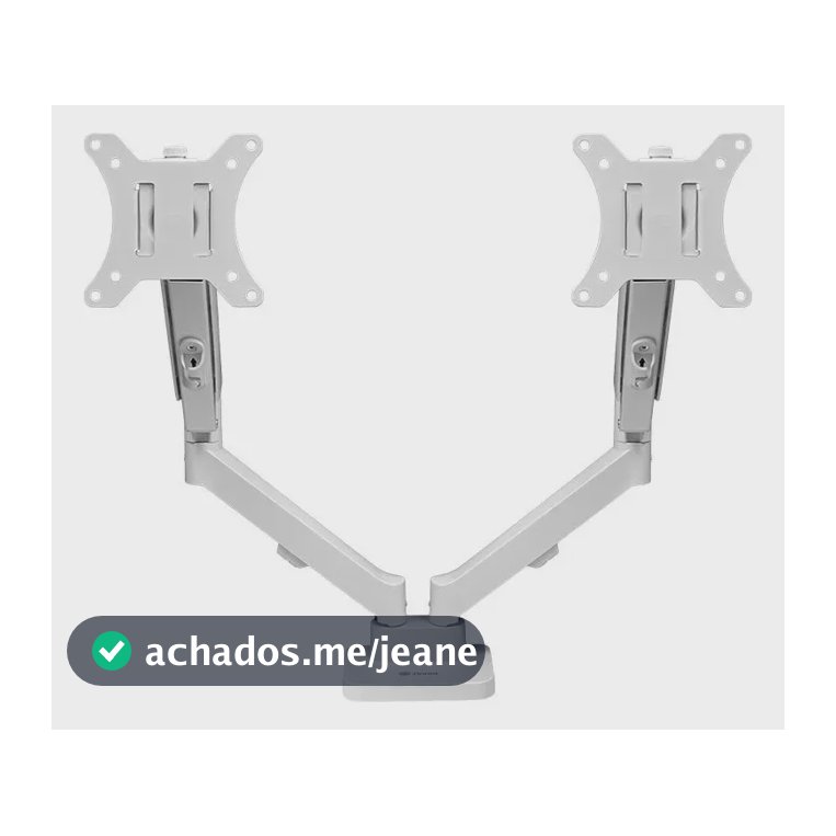 Suporte Articulado com Pistão a Gás Para Dois Monitores Zinnia Nimbo 210 Branco 13 a 32 Pol com Dois Braços Articulados Ajustáveis