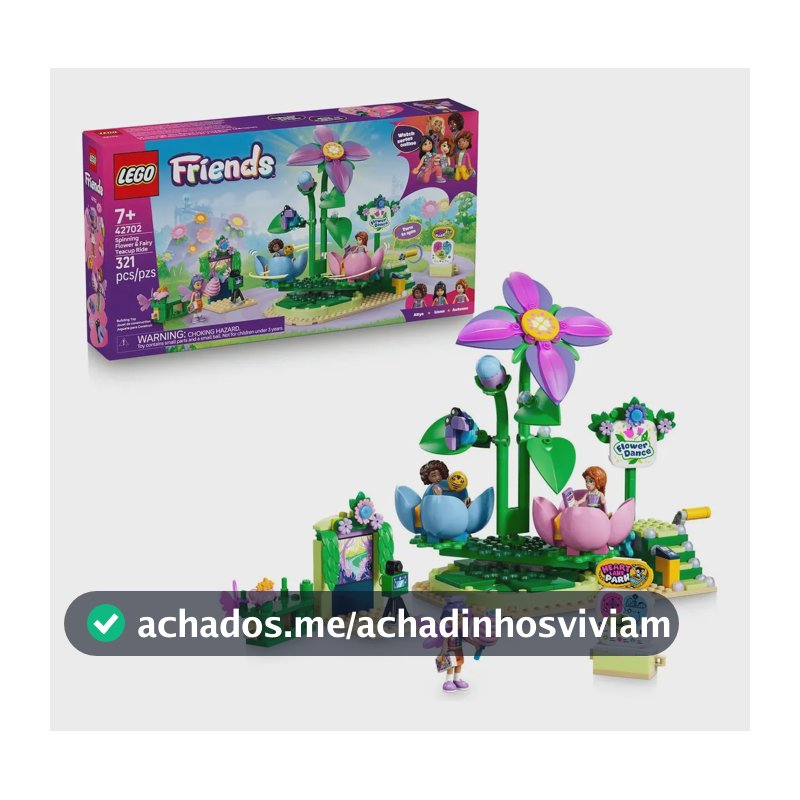 LEGO Friends Flores e Xícaras de Fadas Giratórias 42702; Brinquedo de fantasia com passeio em xícaras de chá, fadas e flores; Presente para crianças; 7+