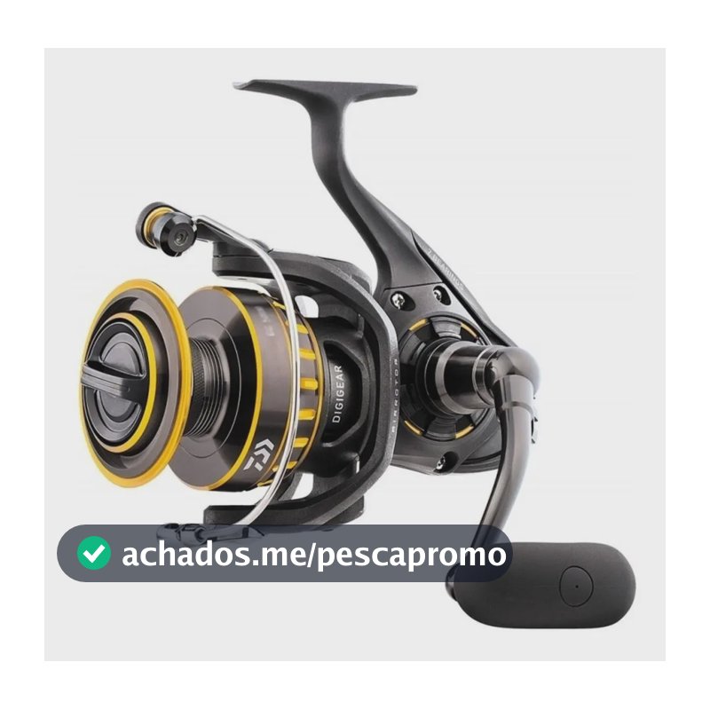 Molinete Daiwa BG 8000 Preto Manivela Intercambiável