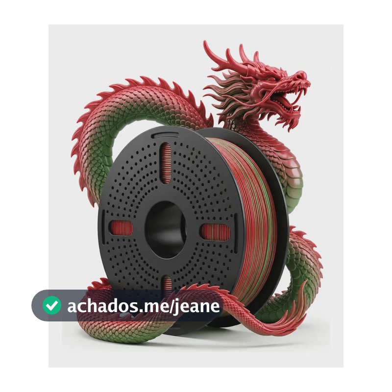 Filamento Impressora 3d Pla Silk Duo Color 1.75 Print Pulse Vermelho/verde