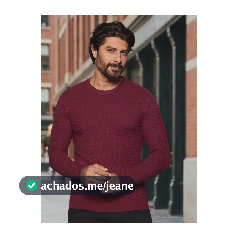 Tricot Masc. Maquinetado Gola Careca Broken Rules 590217 Vinho Liso M