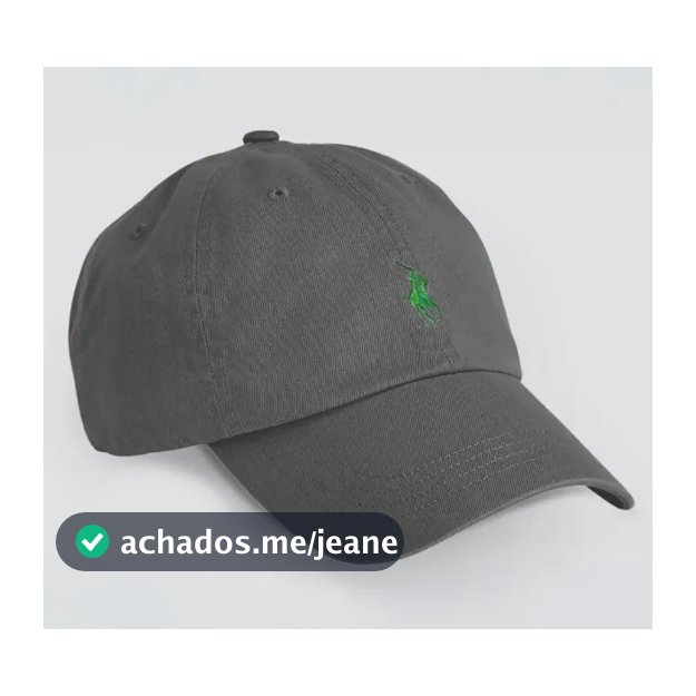 Boné Rl Original Importado Logo Bordado Aba Curva Ajustável Chumbo Unico