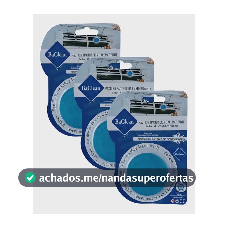 Kit 3 Pastilhas Bactericidas Ar Condicionado Baclean