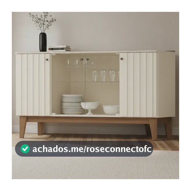 Aparador Buffet Tifany 4 Portas Espresso Móveis Off White/nature