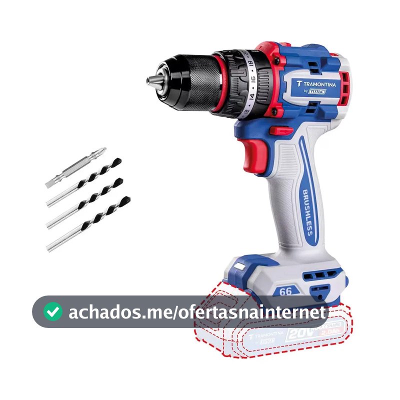Parafusadeira Furadeira De Impacto By Total 20v Brushless 66 Azul