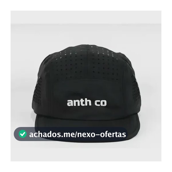 Boné Five Panel Esportivo Corrida Aba Curta Anth Co Uv 50+ Preto Un Anth Co