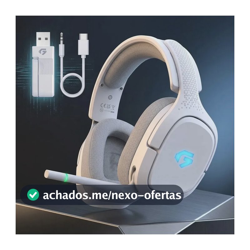 Fone De Ouvido Headset Gamer Sem Fio Olafvi Captain 700 Pro Branco Bluetooth Microfone Pc Videogame