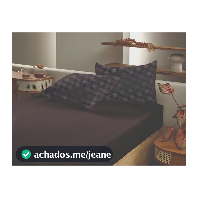 Jogo de Cama Queen Slim Organic Lençol Anti-Pilling Altenburg Preto