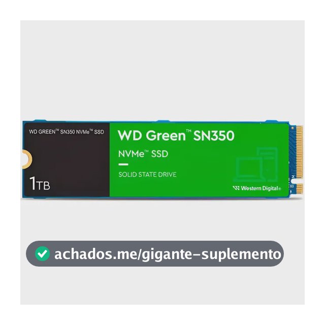 Ssd 1tb Western Digital Green Sn350 Nvme, Gen3, M.2 2280 Azul