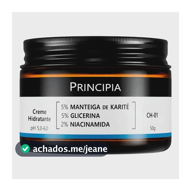 Creme Hidratante Facial Principia Ch-01 Karité Glicerina 50g Todo Tipo De Pele Dia/noite