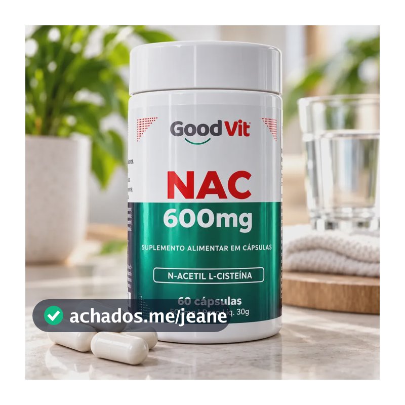 Nac 600mg N-acetil L-cisteína 60 Cápsulas Goodvit Sem Sabor