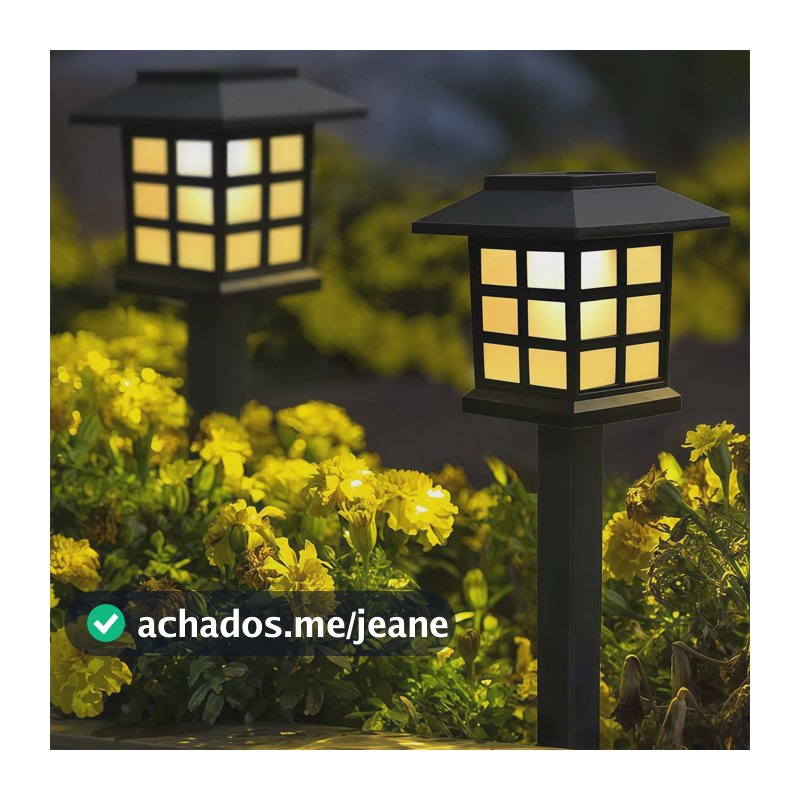 Kit 2 Mini Luminária Espeto Casinha Poste Solar Jardim Ip65 5v