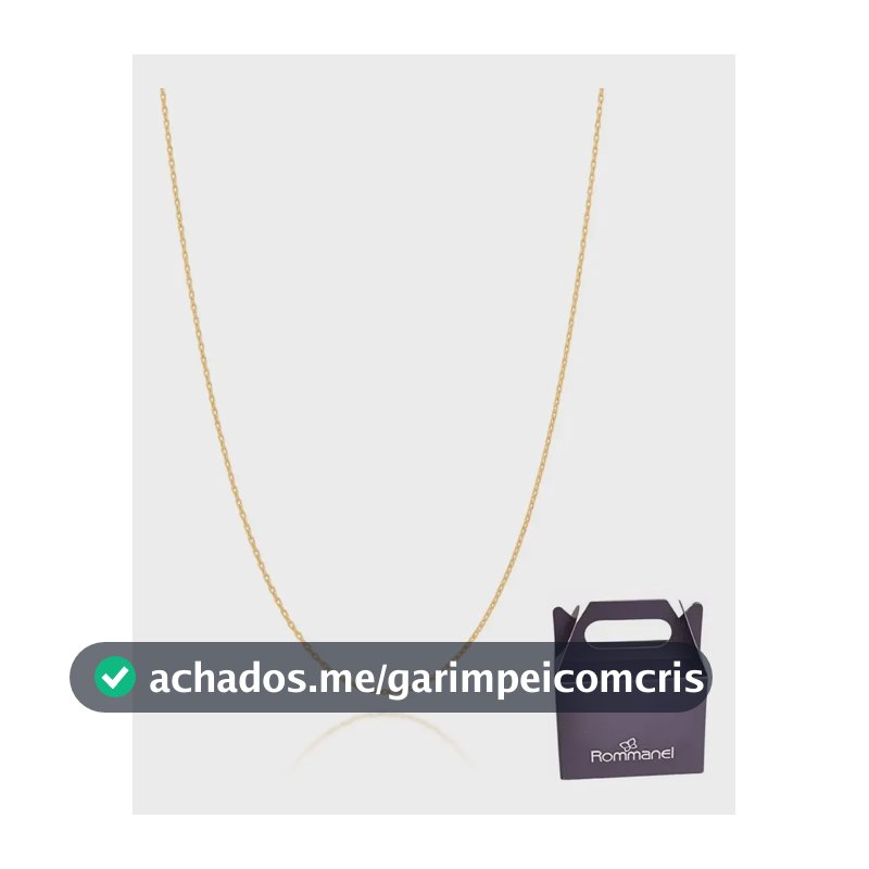 CORDÃO ROMMANEL FIO CADEADO 50CM BANHADO A OURO 18K 531639