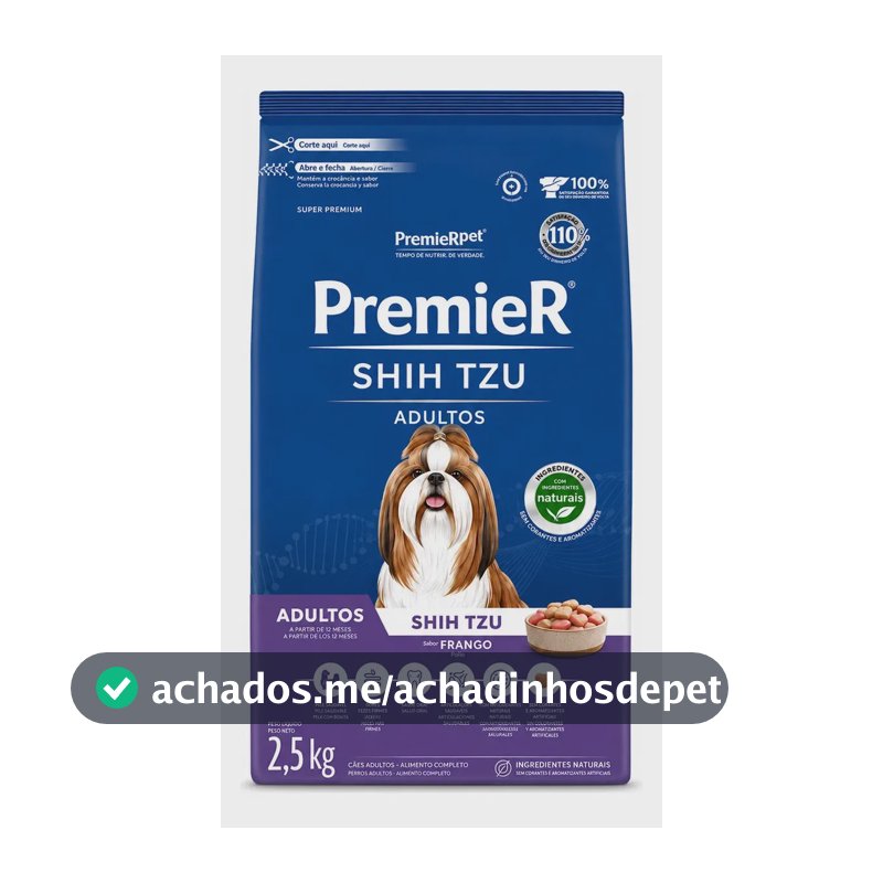 Ração Premier Raças Específicas Shih Tzu Adulto 2,5 Kg Frang