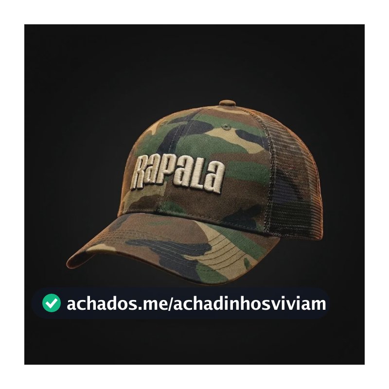 Boné Pesca Rapala Camuflado Rede Unissex Esportivo Camuflado Un Geométrico