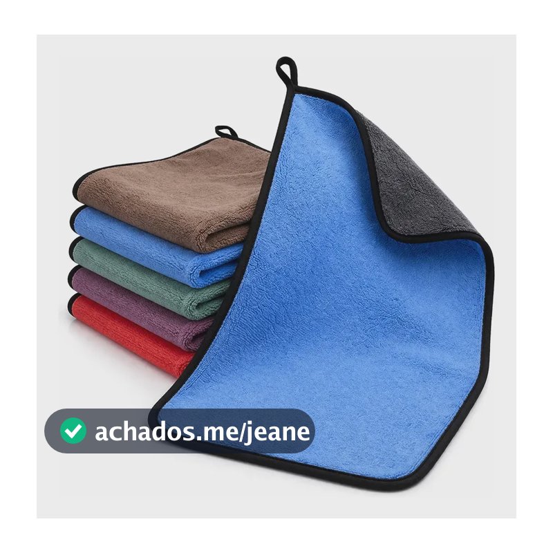 Kit 4 Panos de Microfibra Dupla Camada para Limpeza Interna de Carro - Toalha Automotiva de Veludo