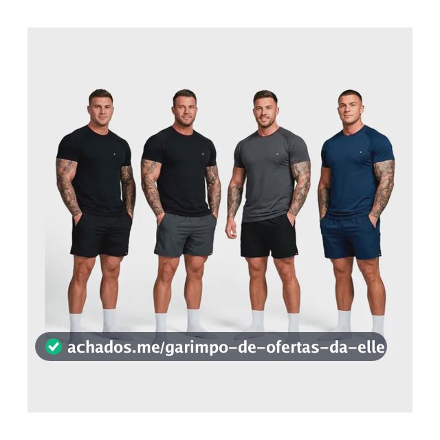Kit 8 Peças Dry Fit 4 Camisetas + 4 Shorts Academia Sandrini Sortidos Liso M