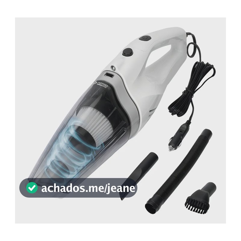 Aspirador de Pó Para Carro Portátil Automotivo Artiko Turbo Wiper 100W com Lanterna A00440