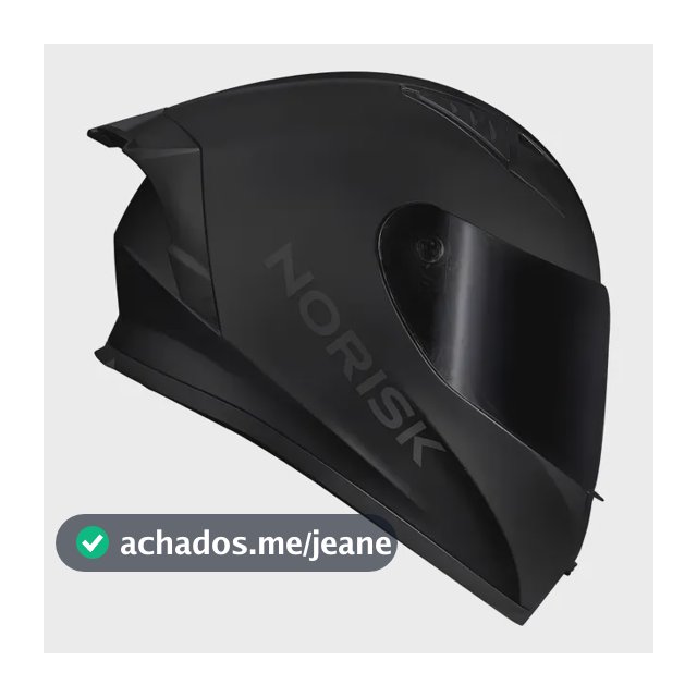 Capacete Norisk Fechado Flow Monocolor Preto Fosco Aerofólio