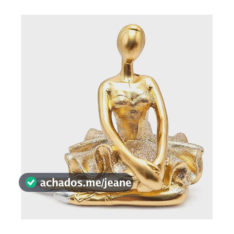 Bailarina Decorativa Enfeite Para Decorar Ambiente Casa Sala Bln27 Dourado