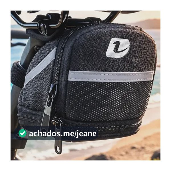 Bolsa De Selim Para Bike C/refletor E Zíper Expansivel Top ! Preto