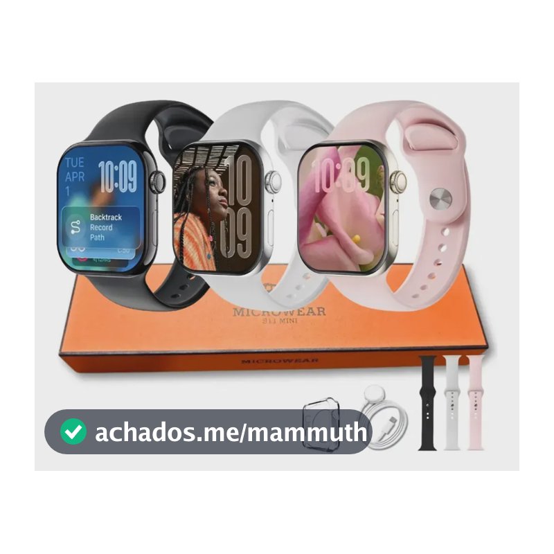 Relogio Microwear Smartwatch S11 Mini Series 11 42mm Whatsapp Gps Nfc Modo Esporte Fitness inteligente Preto