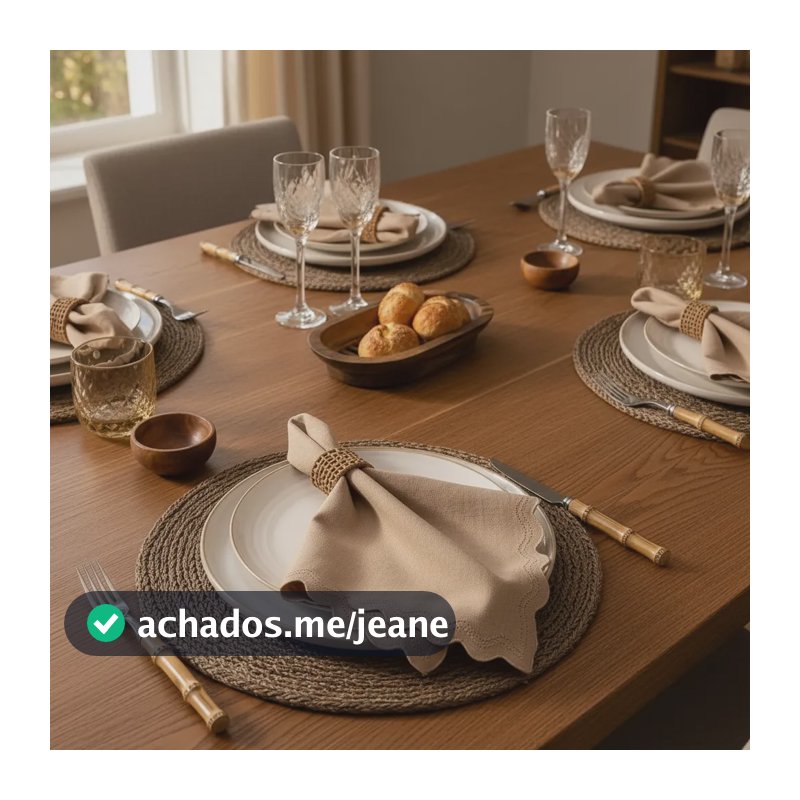 Kit 10 Guardanapos De Tecido Oxford 35x35 Mesa Posta Premium Bege Liso