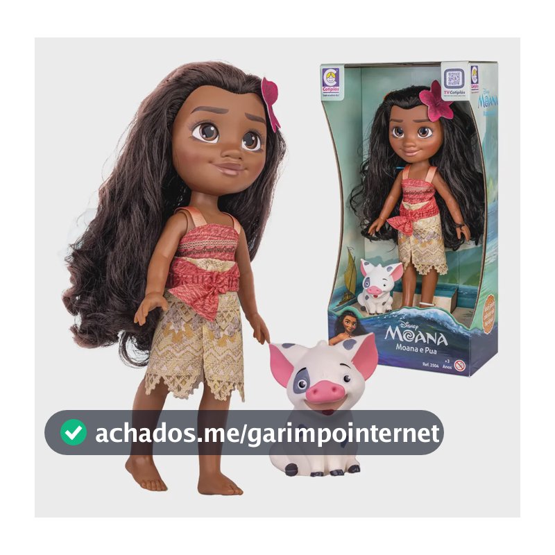 Boneca Moana E Porquinho Puá Princesa Disney 36cm - Cotiplas
